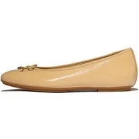 Fitflop DELICATO BOW TEXTURED PATENT-LEATHER BALLET FLATS Ballerina Businessschuh, Schlupfschuh mit dezenter Zierschleife
