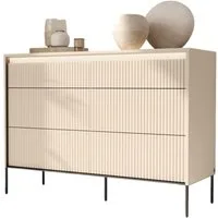 Compleo Schubkastenkommode Kommode Flore mit 6 Schubladen, Lamellen, LED