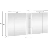Schildmeyer Spiegelschrank Duo, Doppelter Spiegelschrank, Made in Germany, B: 141,6 cm (1-St) Solide Verarbeitung - Dieses Produkt ist in Deutschland gefertigt