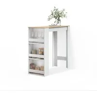 Livinity® Bartisch Regusa, Weiß/Sonoma/Sonoma, 45 x 110 cm (2-St)