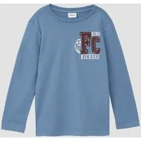 s.Oliver Langarmshirt T-Shirt Baumwoll-Longsleeve mit Flock-Applikation