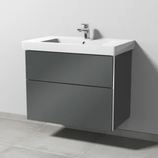 Sanipa 3way Waschtischunterbau zu Villeroy & Boch Subway 2.0 Waschtisch mit 2 Auszügen, Anthrazit-Gl BS61479