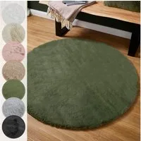LUXOR living Fellteppich Novara, rund, Höhe: 30 mm, Kunstfell, Kaninchenfell-Haptik, besonders weicher Hochflor