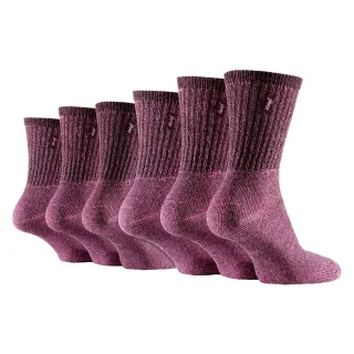 6 Paar Damen Baumwollreiche Stiefelsocken | Atmungsaktive Vintage Wandersocken