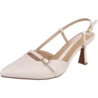Ital-Design Damen Slingback-Pumps mit spitzer Spitze und Absatz Schnürpumps (91742470) Pfennig-/Stilettoabsatz Pumps in Beige