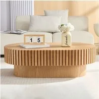 WILLIAMSPACE Couchtisch Neo Ovaler Couchtisch mit geriffeltem Design,Moderner Wohnzimmertisch (1 St), Maße ca.: B111 x T63 x H35 cm