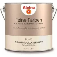 Alpina Wand- und Deckenfarbe Ruhiges Hellbeige No. 08, Matt, wasserbasiert, ohne Grundierung, hochdeckend