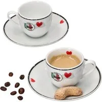 Ritzenhoff & Breker Becher 4tlg Set Caffee Amore Espressotasse + Untertasse 80ml Porzellan, Porzellan