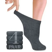 Fiera Besa Diabetikersocken Diabetiker Socken Damen mit Lycra, 4 Paar, Knöchelhoch