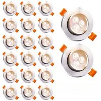 Clanmacy LED Einbaustrahler 20St. LED Spot Einbaustrahler Set Einbauleuchte Deckenleuchte
