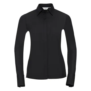 Russell Collection - "Ultimate" Hemd für Damen Langärmlig (Schwarz)