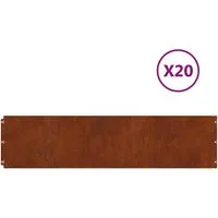 vidaXL Beetumrandung Rasenkanten 20 Stk. 25x103 cm Flexibel Wetterfester Stahl