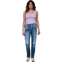 Herrlicher Bootcut-Jeans Herrlicher, Raya new Straight Boyfriend Jeans mit hohem Bund hoher Bund mit 3 Knöpfen