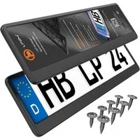 L & P Car Design Kennzeichenhalter für Auto in schwarz Nummernschild Kennzeichenhalterung, (2 Stück)