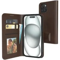 EAZY CASE Handyhülle Business Handytasche Kartenfächer für iPhone 15 6,1 Zoll, Tasche Klapphülle aus Kunstleder Book Cover mit Kartenfächer Braun