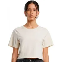 Build Your Brand Rundhalsshirt Damen Cropped Tee / Single Jersey / Kurz geschnitten