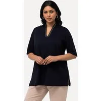 Ulla Popken T-Shirt Shirt A-Linie Kelchkragen Halbarm Pima Cotton