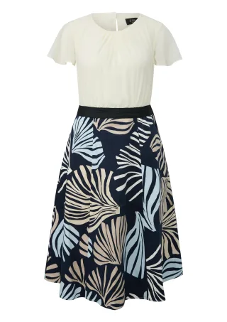 s.Oliver BLACK LABEL - Kleid blau|beige - Gr. - 34