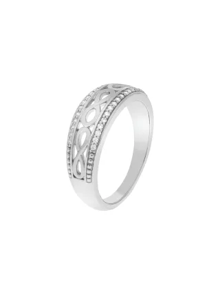 Zeeme Silber Ring Silber 925 glanz/mattiert Zirkonia
