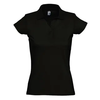 SOLS Womens/Ladies Prescott Kurzarm-Jersey-Poloshirt (Deep Black)
