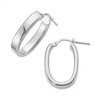 Firetti Paar Creolen Schmuck Geschenk Silber 925 Ohrschmuck Ohrringe länglich oval