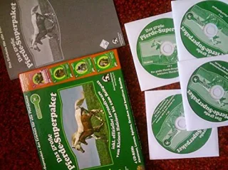 DAS GROßE PFERDE-SUPERPACKET inkl. offizieler Lersoftware vom kleinen Hufeisen bis zum Reitpass 4 CD-ROMs