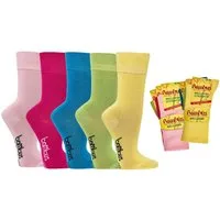 Wowerat Basicsocken Bambus Viskose Socken pastell Bambussocken Softrand ohne Gummi (6 Paar) Schriftzug auf der Sohle
