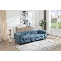 riess-ambiente 3-Sitzer MODERN BAROCK 235cm petrol - Samt, 3-Sitzer, Federkern, Chesterfield, Einzelartikel 1 Teile, Moderner Dreisitzer - ideal f. ein komfortables Wohn- od. Schlafzimmer