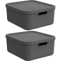 ROTHO Aufbewahrungsbox Albula Light 2er-Set Aufbewahrungskiste 20l (Aufbewahrungsboxenset, 2er-Set)