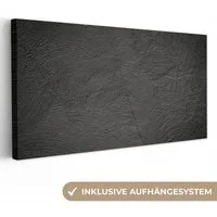 OneMillionCanvasses® Leinwandbild Panorama Konkreter Druck - Industriell - Schwarz, Fotodruck (1 St), Wandbild, Deko Schlafzimmer Wohnzimmer Flur 40x20 cm
