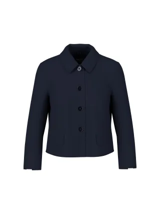 Marc Cain Essentials - Kurze Jacke mit Kentkragen midnight blue - Gr. - 46