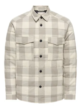 ONLY&SONS - ONSGUDMUND CHECK SHACKET VD Antique White - Gr. - L