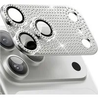 Wigento Handyhülle Für Apple iPhone 17 Pro Kamera Diamant Design Schutz Metall Silber, Aluminiumlegierung, hohe Lichtdurchlässigkeit, Anti-Fingerprint