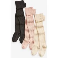 Next Strickstrumpfhose 3er-Pack Strumpfhose mit Zopfmuster (3 St)