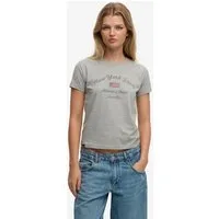 Superdry Print-Shirt ATH ESS FITTED GRAPHIC TEE aus Baumwolle und Single Jersey, Slim Fit, mit Rundhalsausschnitt