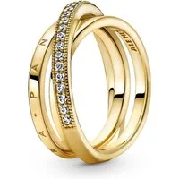 Pandora Fingerring Pandora Dreifach gekreuzter Pavé-Ring 169057C01 Damenring
