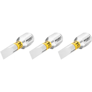HAZET Bit Sechskant 6,3 (1/4 Zoll) Schlitz Profil 3 Stück - 2208N-6/3