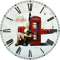 EGLO Wanduhr (Retro Design Wand Uhr London Deko Zeit Anzeige Römische Zahlen)