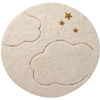 vertbaudet Kinderteppich Runder Teppich Kinderzimmer WOLKEN