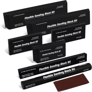 7pcs Sanding Block Kit EVA Foam Wet Dry Sandpaper for Woodworking Automotive Car Bodywork