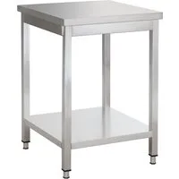 GastroHero Arbeitstisch Arbeitstisch Edelstahl Küche 60x60 cm mit Grundboden Gastro