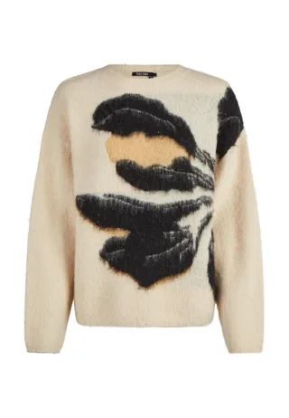 Marc Aurel - Pullover mit Blüten-Intarsie beige - Gr. - 38