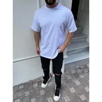 Megaman Jeans T-Shirt Herren Oversize T-Shirt O-Neck Rundhalsausschnitt Kurzarm Regular