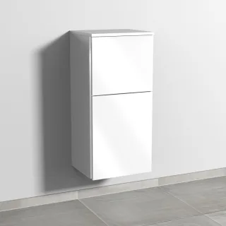 Sanipa 3way Mittelschrank mit 1 Tür und 1 Auszug, Weiß-Glanz, BS12978 BS12978