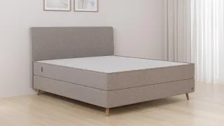 BRUNO Boxspringbett Premium 240x200cm in Glory Taupe | Matratzen-Härtegrad: Links H2 / Rechts H3 | mehrfach ausgezeichnet in Design & Qualität