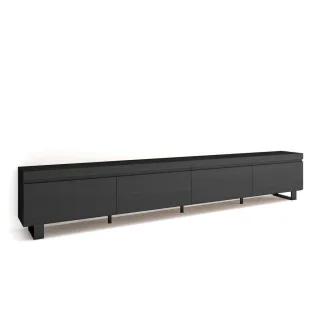 Skraut Home Lowboard,, Schwarz, Holzwerkstoff, Rechteckig,Rechteckig, 320x57x35 cm, Wohnzimmer, Wohnwände, Lowboards, Lowboards stehend