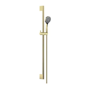 Herzbach LIVING SPA Wandstangenset Slide M 900mm Handbrause 100mm Multi PVD Gold, 30.690310.1.03 30.690310.1.03