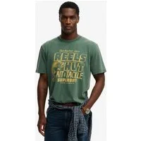 Superdry Rundhalsshirt ROADSIDE TRADE LOOSE TEE Loose Fit, aus Baumwolle und Single Jersey, mit Druck, pflegeleicht