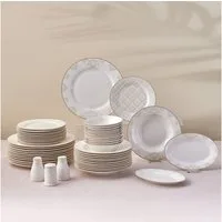 Karaca Geschirr-Set Karaca Elegance Bone Siena 53-teiliges Geschirrset 12 Personen, 12 Personen, Bone China