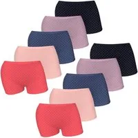 LOREZA Panty 10 Mädchen Pantys aus Baumwolle Unterwäsche - Punkte (Spar-Packung, 10-St)